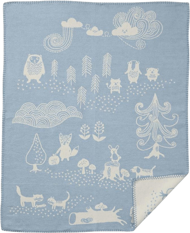 Little Bear Bomullsfilt, från Klippan, i färgen Blue.