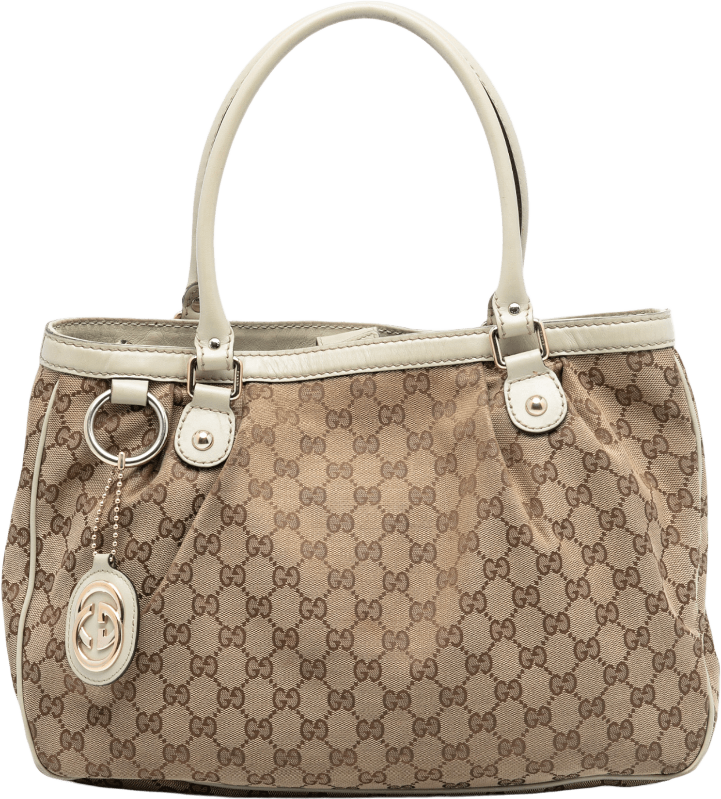 Gucci Gg Canvas Sukey Tote, från Luxclusif, i färgen light brown.