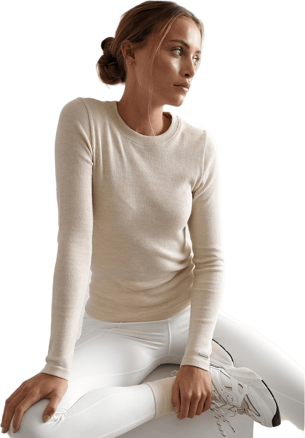 Café Au Lait Ribbed Wool Long Sleeve
