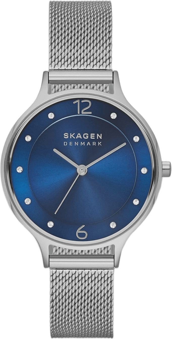 Skagen Anita Dam, Blå/stål Meshband - Skw2307, från Skagen, i färgen 1.