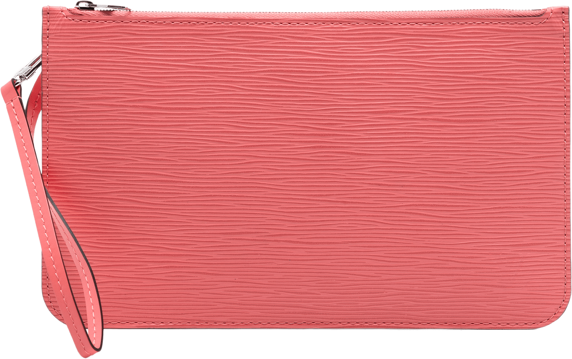 Louis Vuitton Epi Neverfull Pouch, från Luxclusif, i färgen pink.