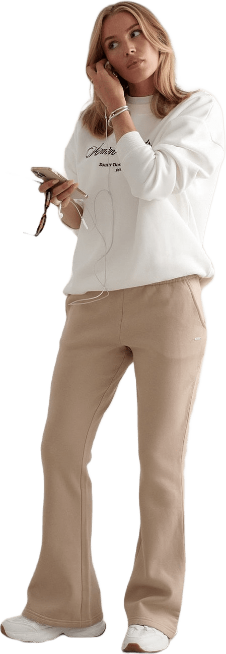 Beige Flare Sweatpants