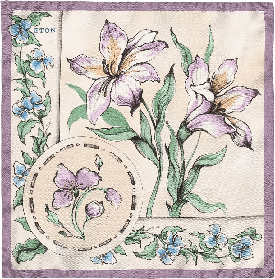 Sidennäsduk Med Blommönster