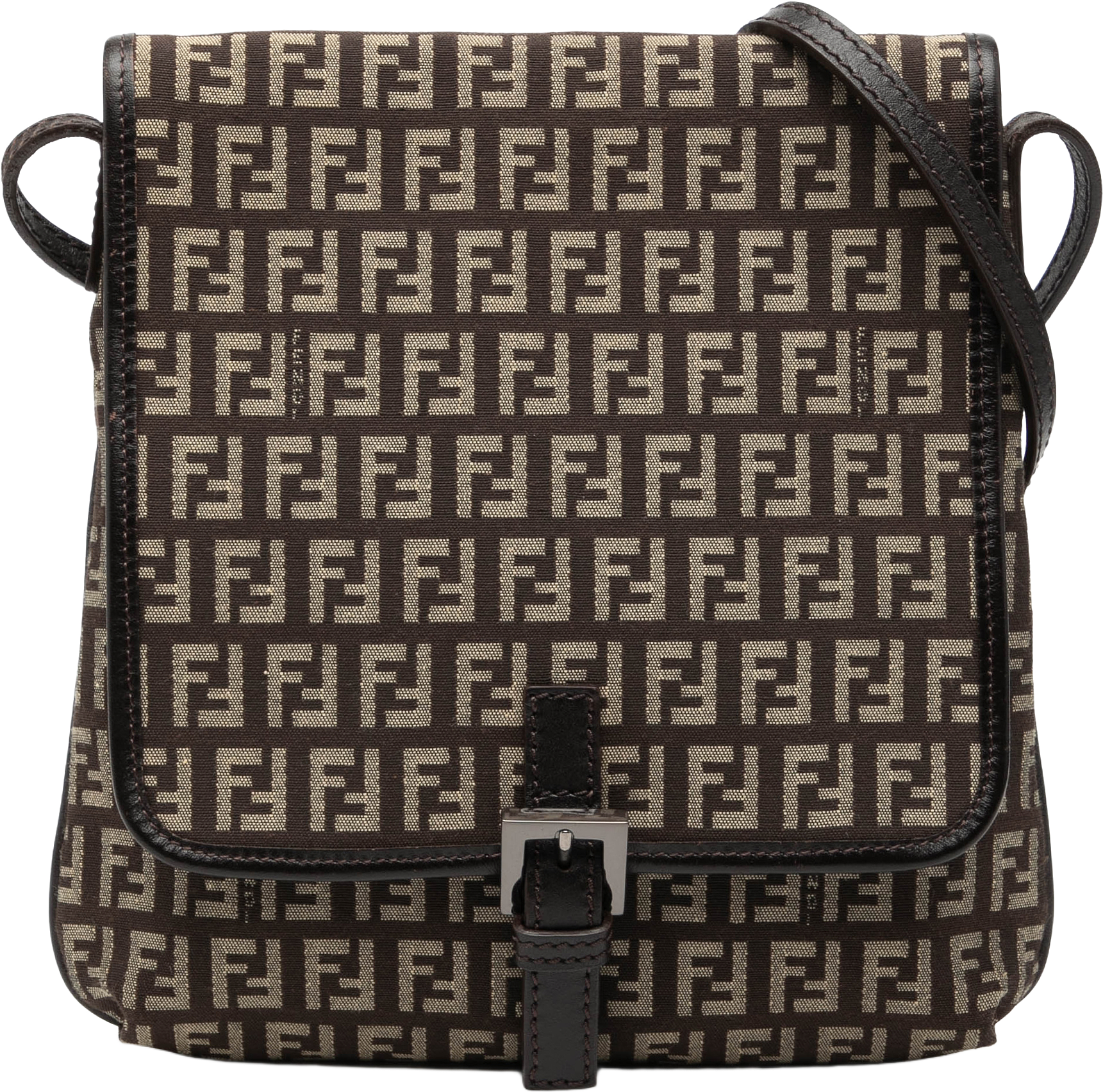 Fendi Zucchino Canvas Crossbody, från Luxclusif, i färgen brown.