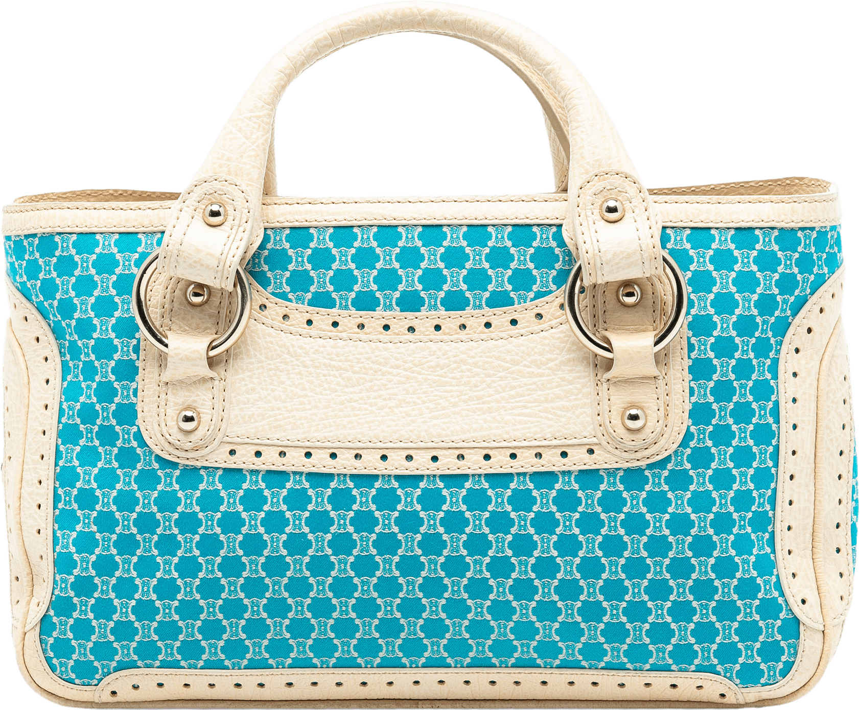 Celine Macadam Canvas Boogie Handbag, från Luxclusif, i färgen blue.