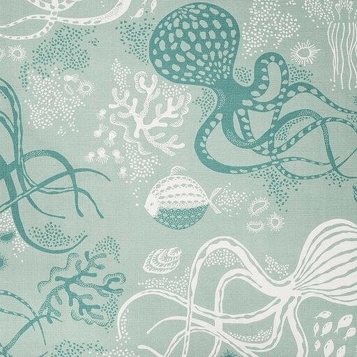 Tyg på löpmeter - Aquatic, blå/blå, från Littlephant, i färgen blå/blå.