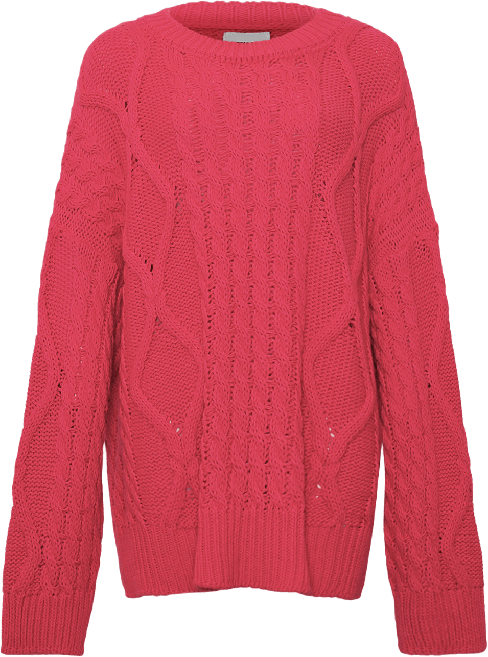 Carla, O-neck Oversized Knit - Shocking Pink