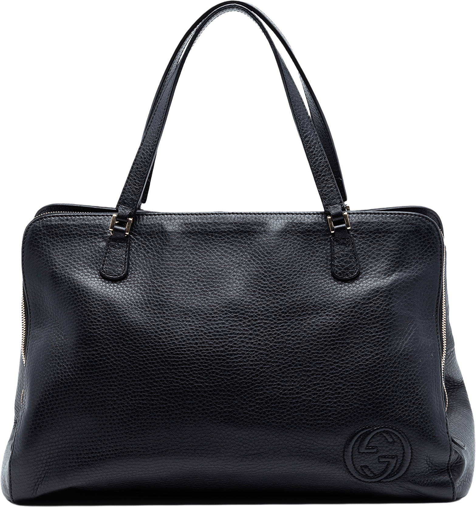 Gucci Leather Soho Convertible Tote, från Luxclusif, i färgen black.