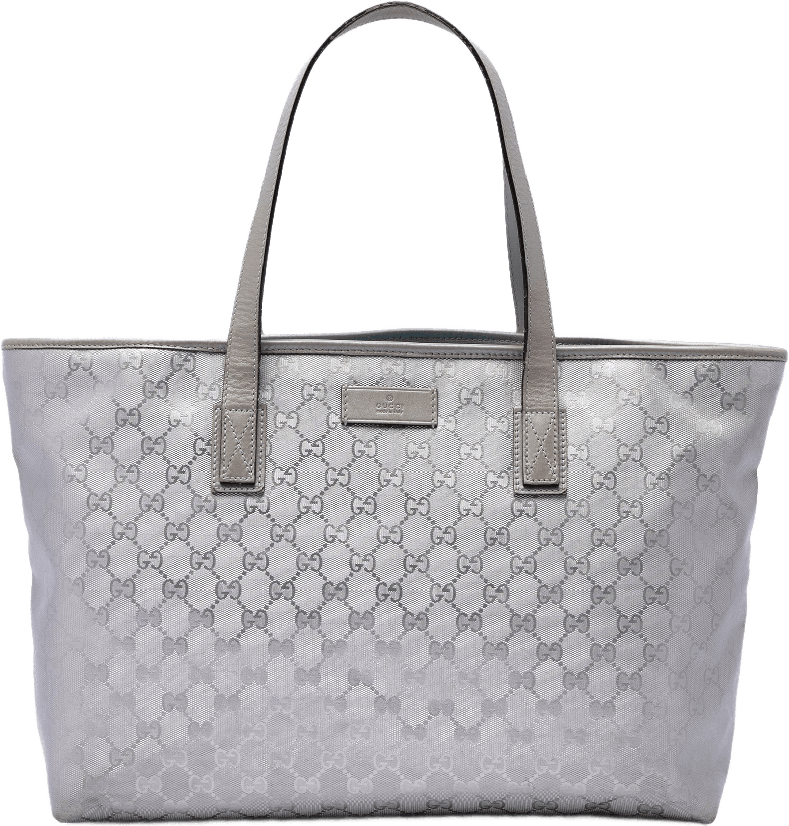 Gucci Medium Gg Imprime Tote, från Luxclusif, i färgen silver.