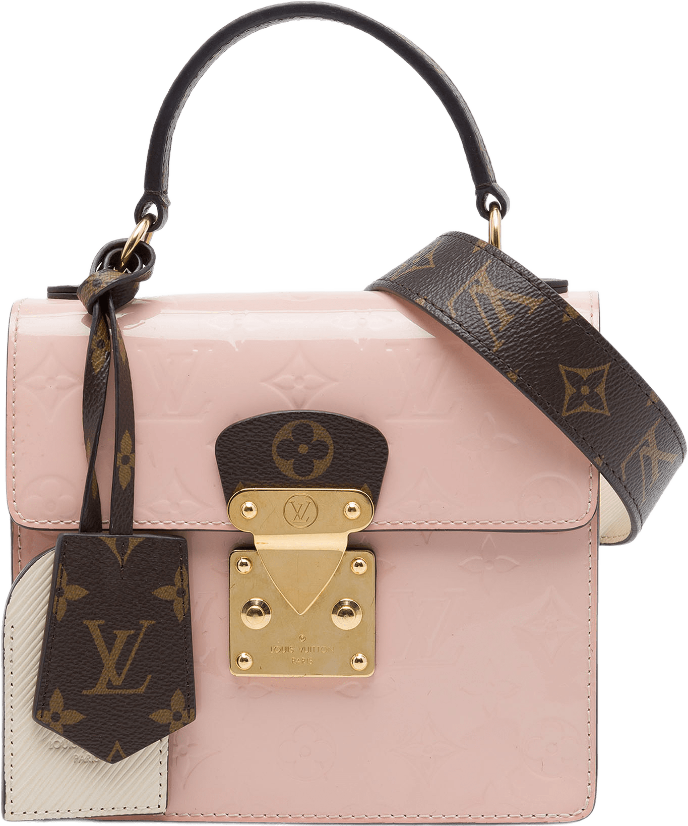 Louis Vuitton Monogram Vernis Spring Street, från Luxclusif, i färgen rosa.