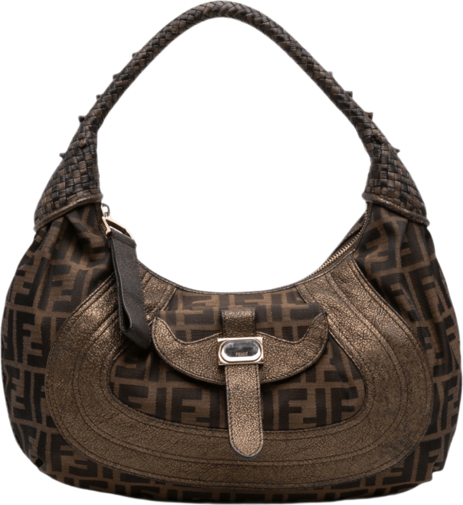 Fendi Zucca Canvas Spy Hobo, från Luxclusif, i färgen brun.