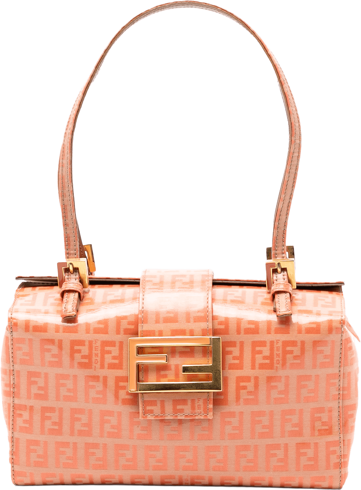 Fendi Zucchino Crystal Shoulder Bag, från Luxclusif, i färgen orange.