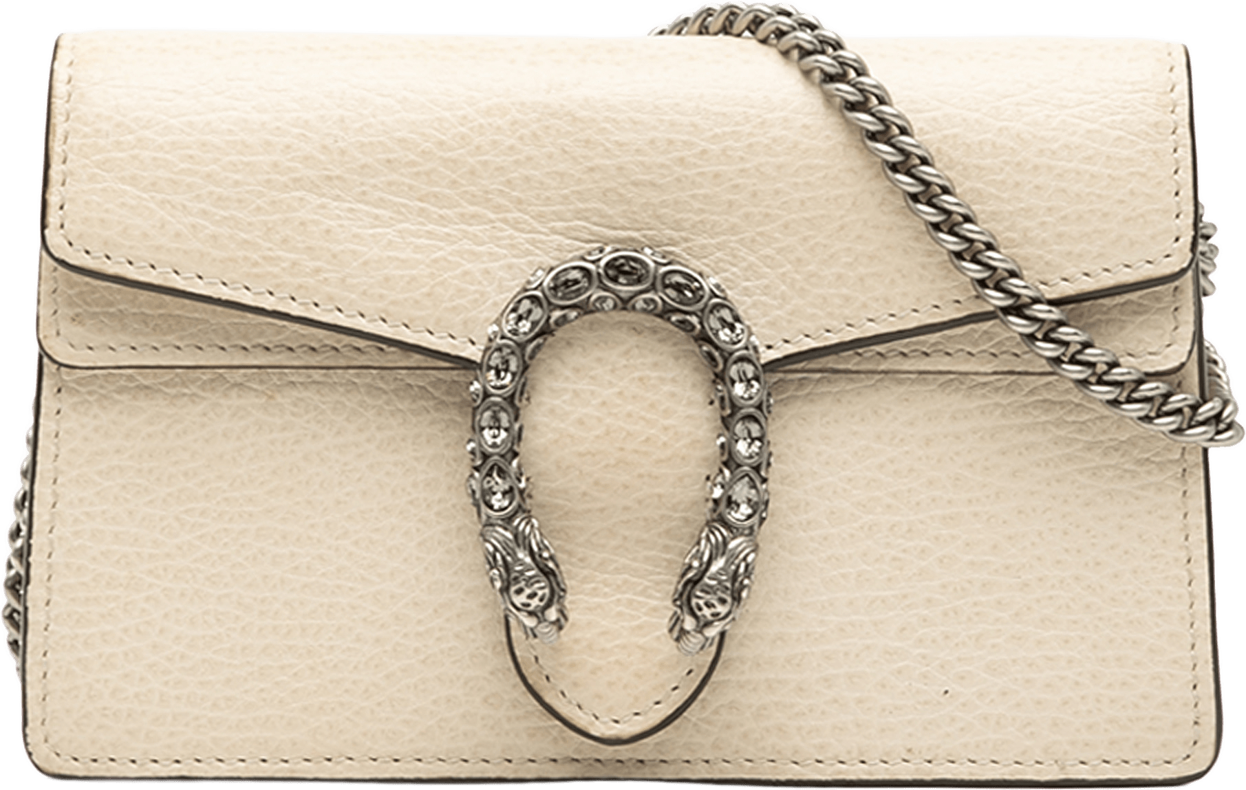 Gucci Mini Dionysus Leather Crossbody, från Luxclusif, i färgen ivory.