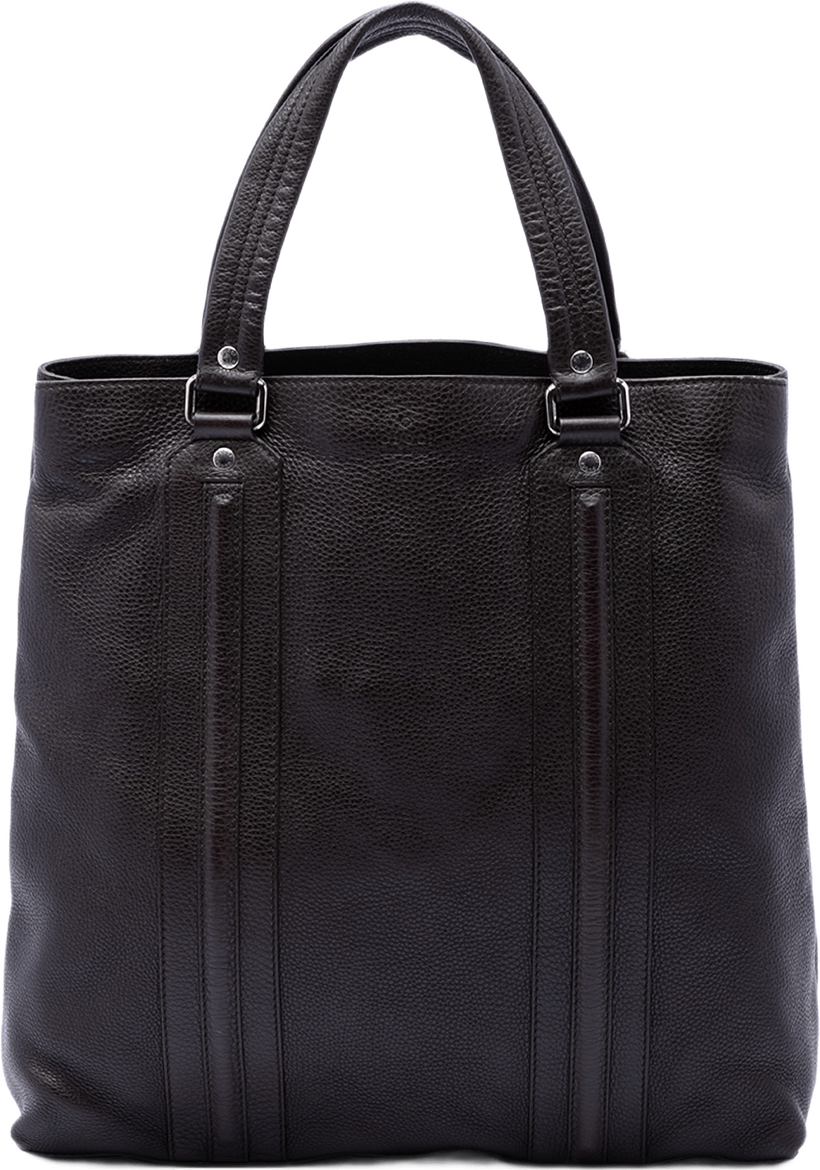 Gucci Grained Calfskin Tote, från Luxclusif, i färgen dark brown.