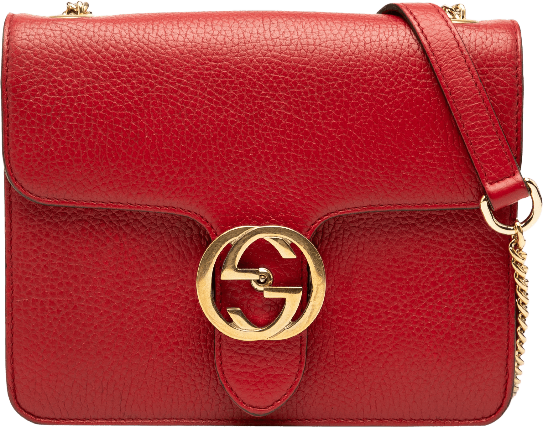 Gucci Small Dollar Calfskin Interlocking G Crossbody, från Luxclusif, i färgen red.