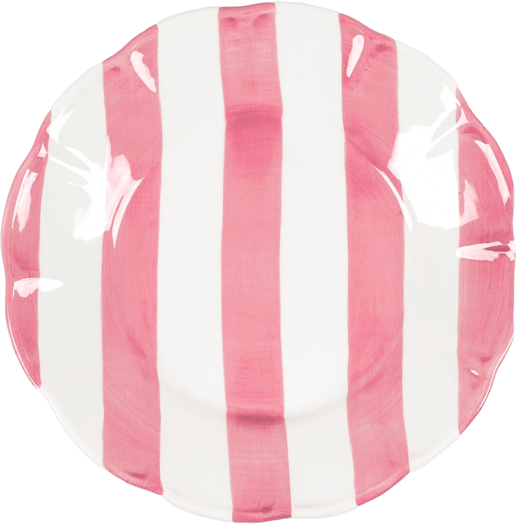 Stripe Tallrik - 28 Cm, från Pick A Poppy, i färgen dark pink.