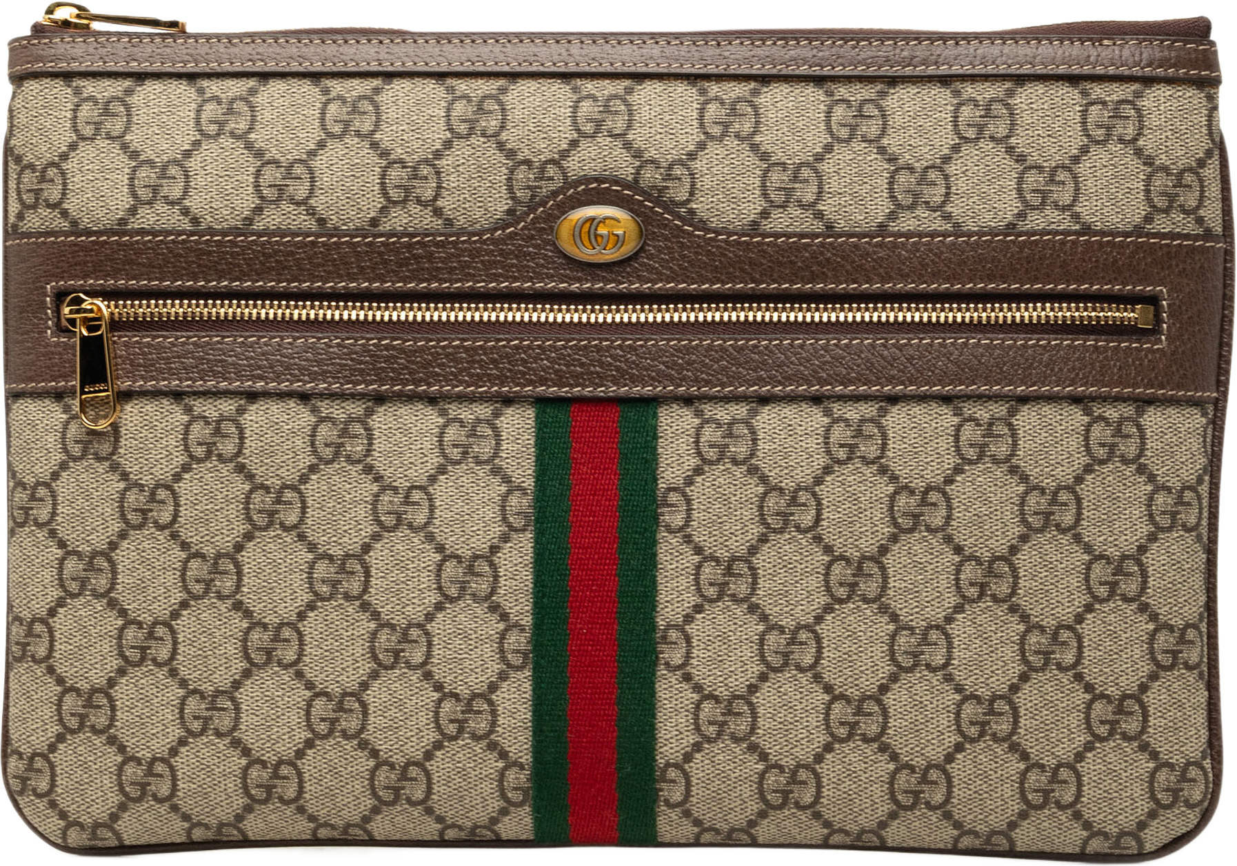 Gucci Gg Supreme Web Ophidia Clutch, från Luxclusif, i färgen beige.