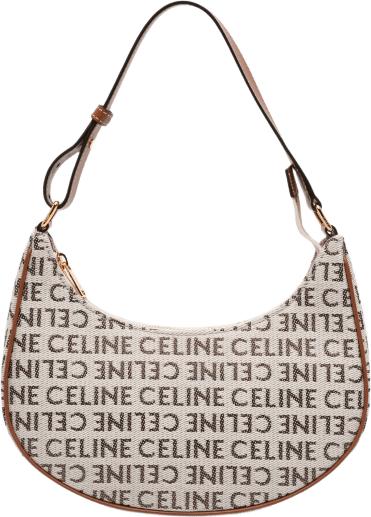 Celine Medium Canvas Logo Ava Shoulder Bag, från Luxclusif, i färgen brun.