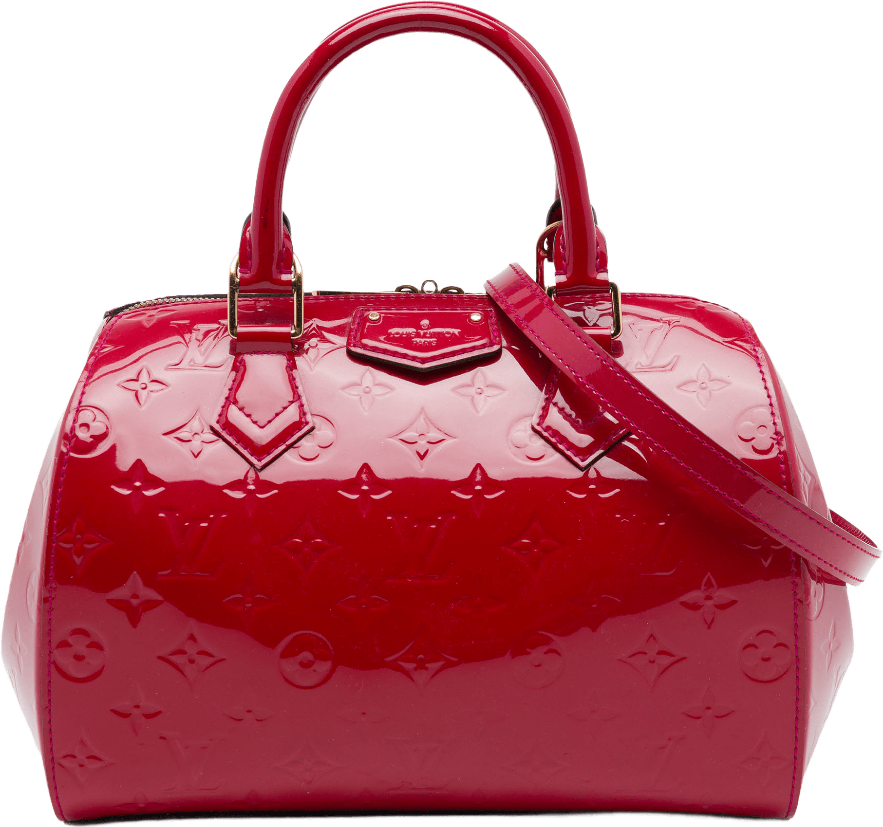 Louis Vuitton Monogram Vernis Montana, från Luxclusif, i färgen rosa.