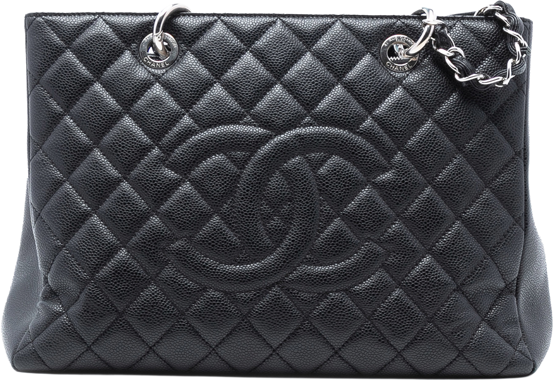 Chanel Caviar Grand Shopping Tote, från Luxclusif, i färgen black.