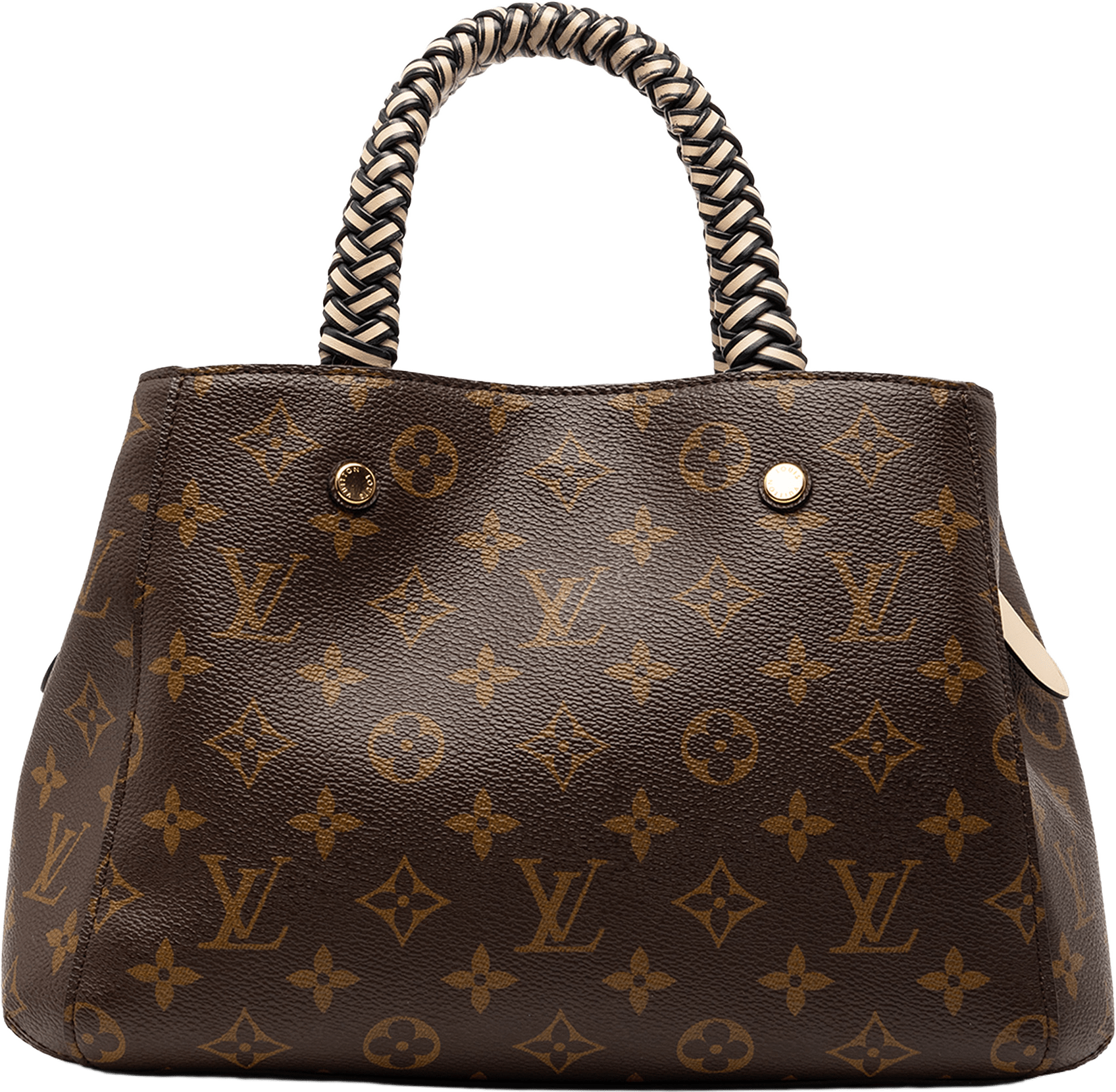 Louis Vuitton Braided Handle Monogram Montaigne Bb, från Luxclusif, i färgen brown.