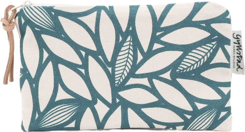 Makeup-väska Bladverk, Small, från Gyllstad, i färgen petrol.