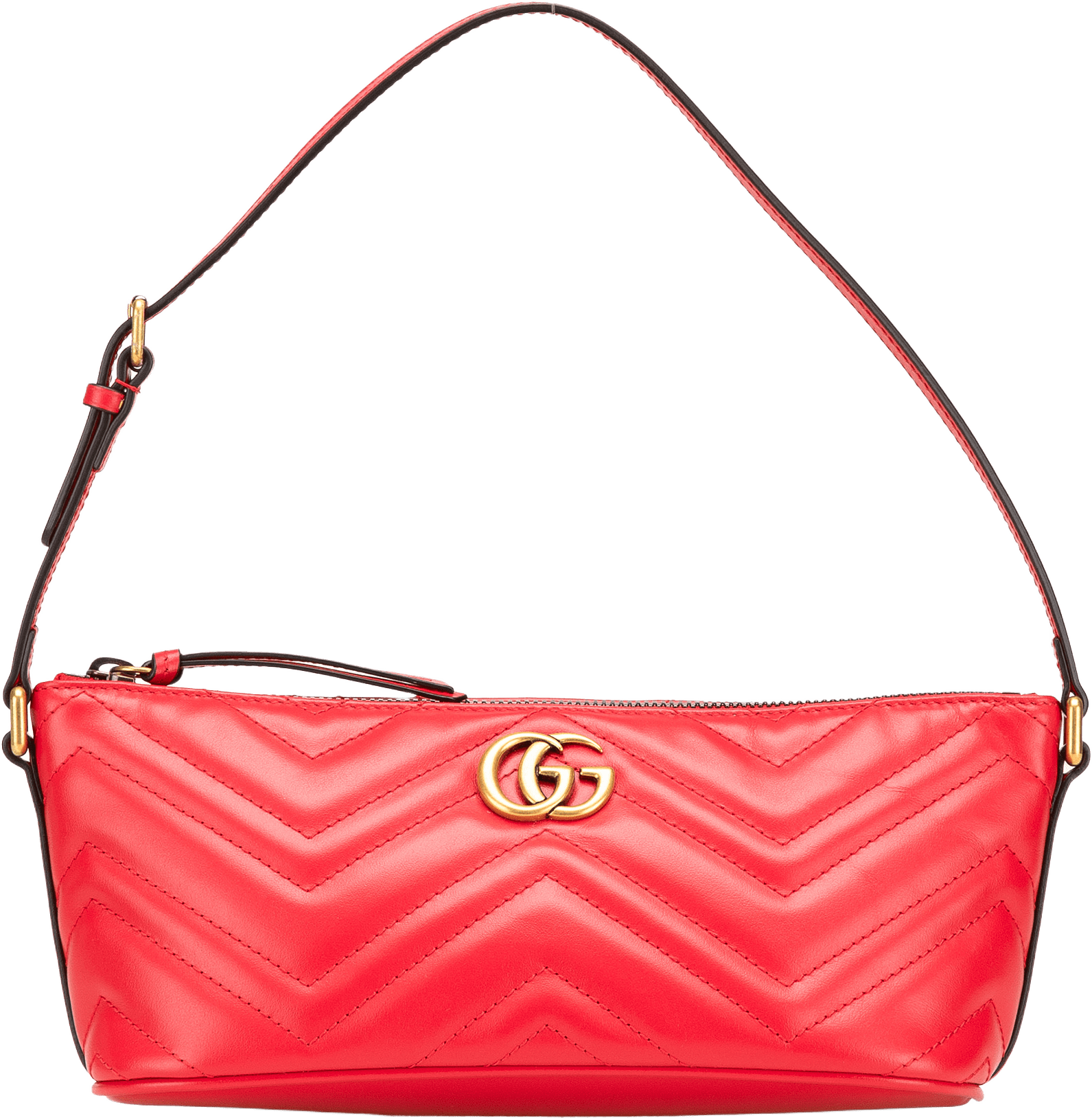 Gucci Gg Marmont Matelasse Leather Shoulder Bag, från Luxclusif, i färgen red.
