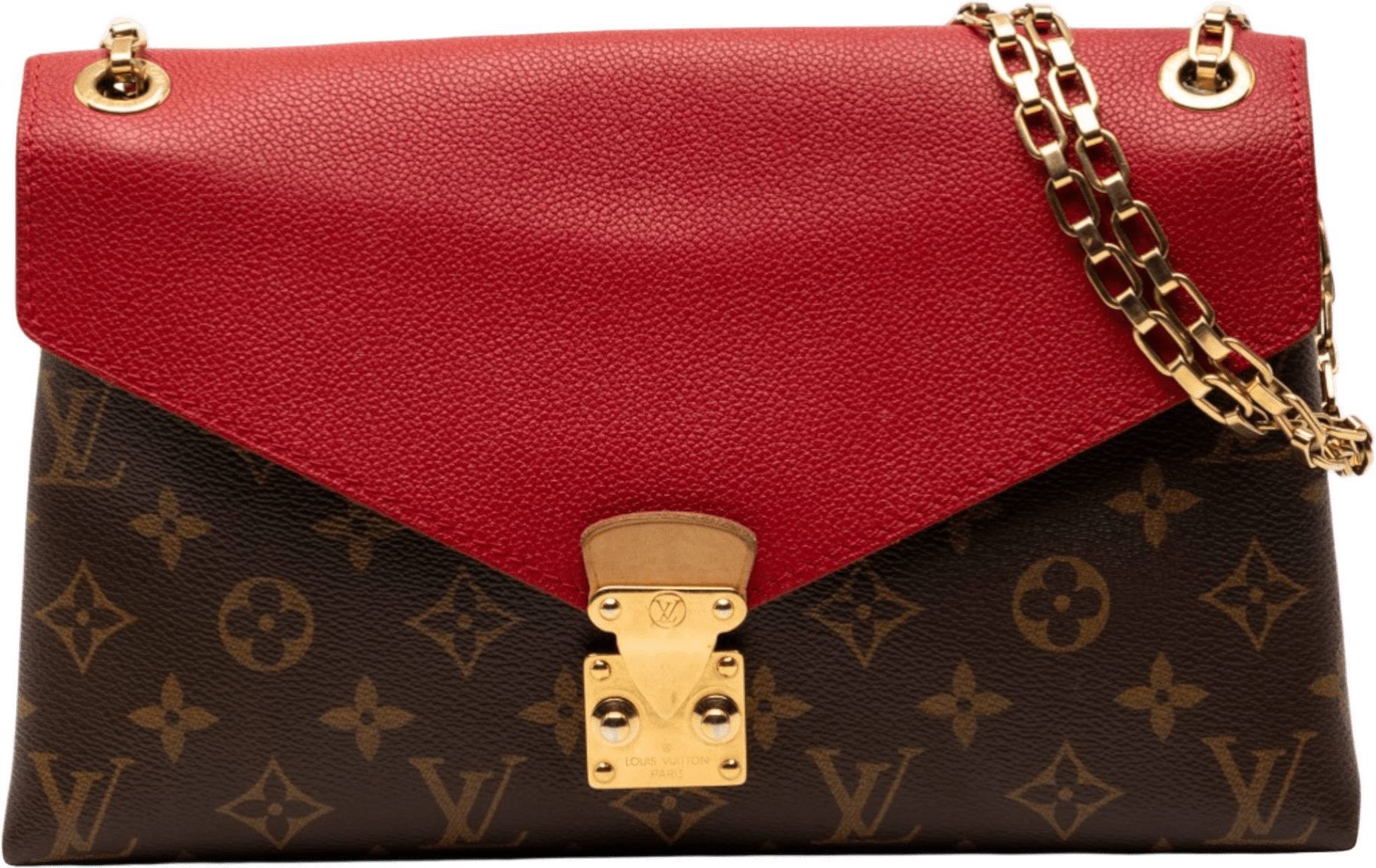 Louis Vuitton Monogram Pallas Chain, från Luxclusif, i färgen brown.