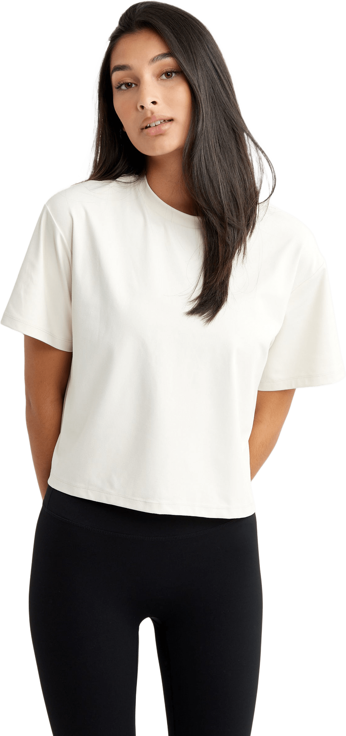 Butter Soft Cropped Tee, från Drop of Mindfulness, i färgen cream white.