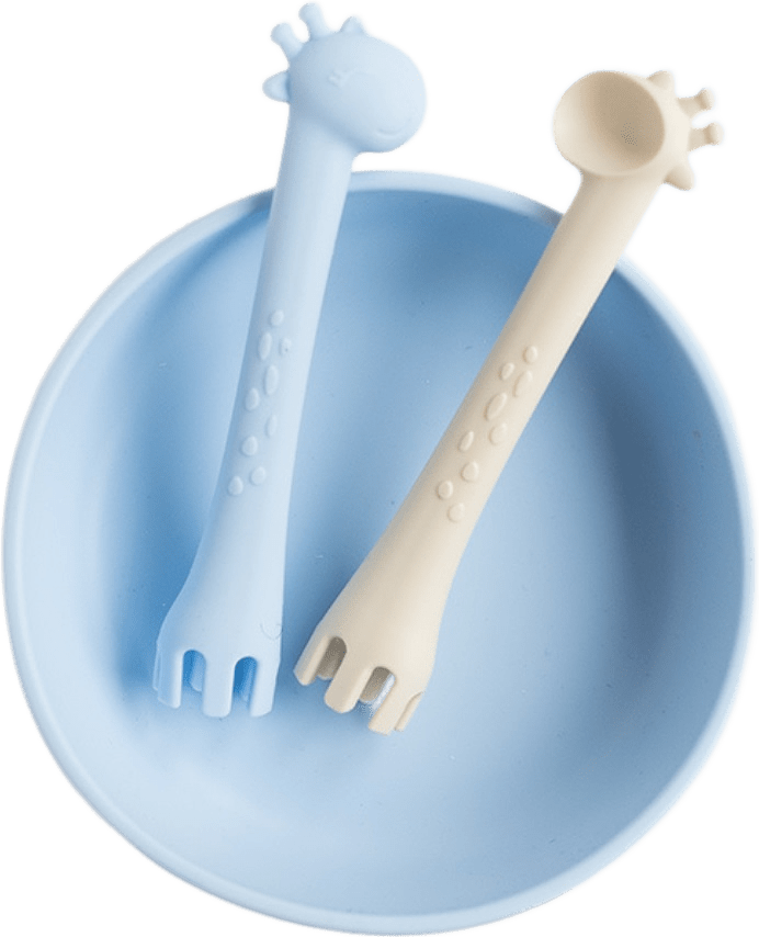 Eating Fun Bundle (plate Bowl + Cutlery Set), från Les Enfants, i färgen blue.