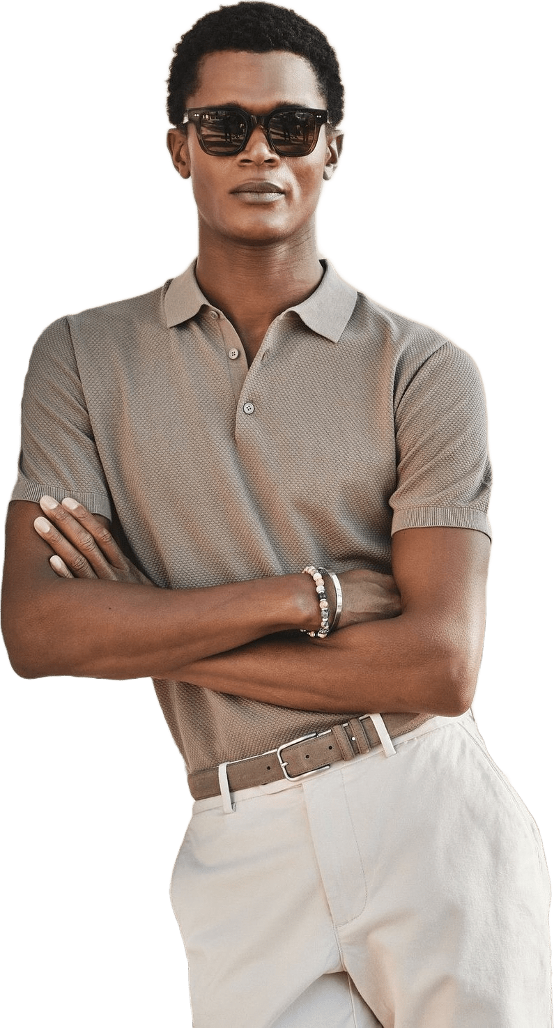 Cotton Texture Knitted Ss Polo Sweater (vincent)