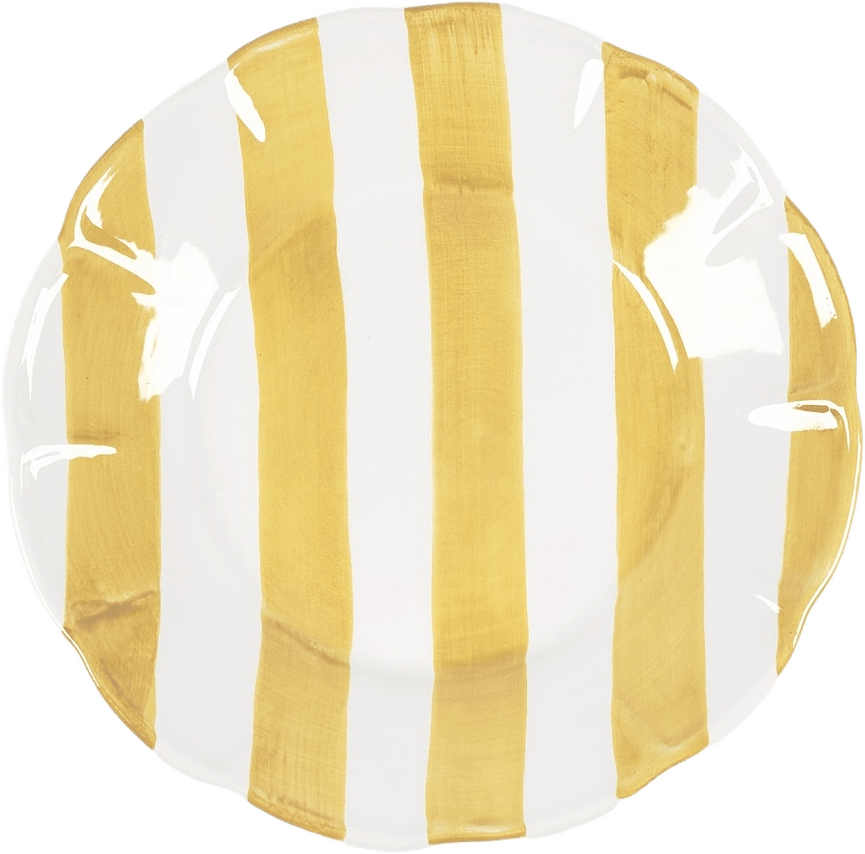 Stripe Assiett - 21 Cm, från Pick A Poppy, i färgen yellow.