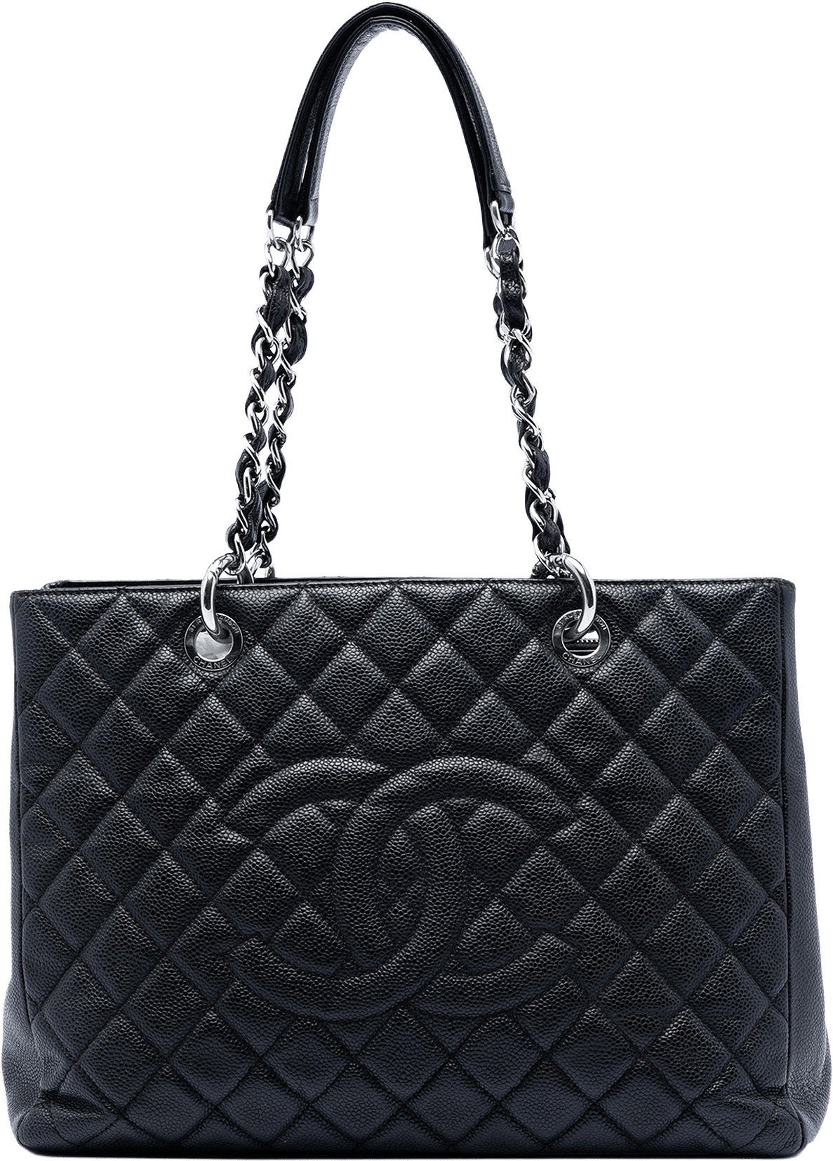 Chanel Caviar Grand Shopping Tote, från Luxclusif, i färgen black.