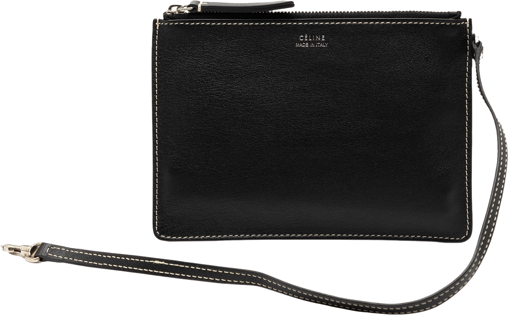 Celine Leather Clutch, från Luxclusif, i färgen black.