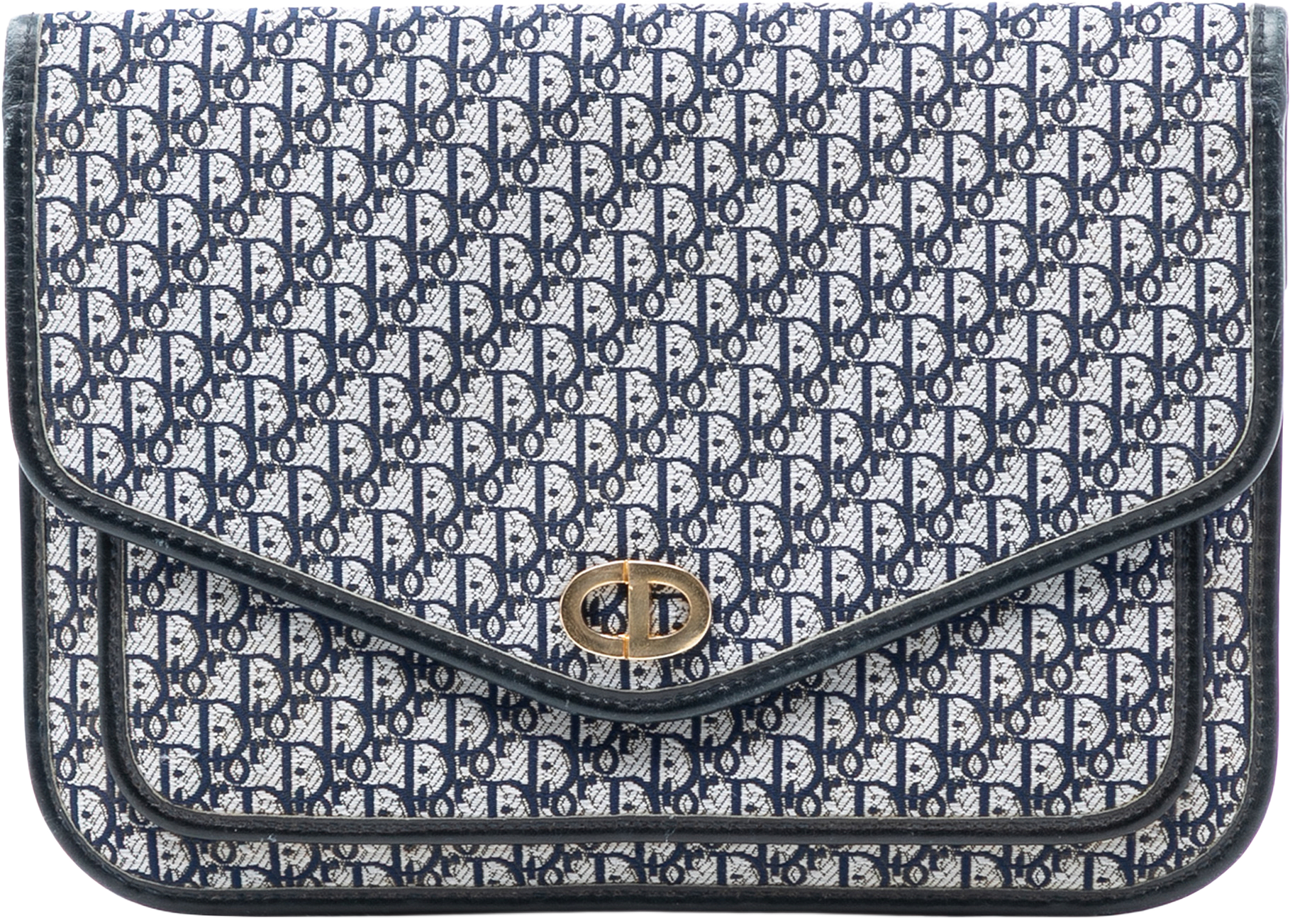 Dior Diorissimo Trotter Canvas Envelope Clutch, från Luxclusif, i färgen navy.