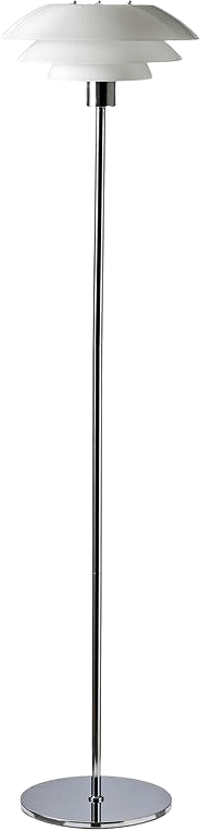 Dl31 Floor Lamp, från Dyberg Larsen, i färgen opal/ chrome.