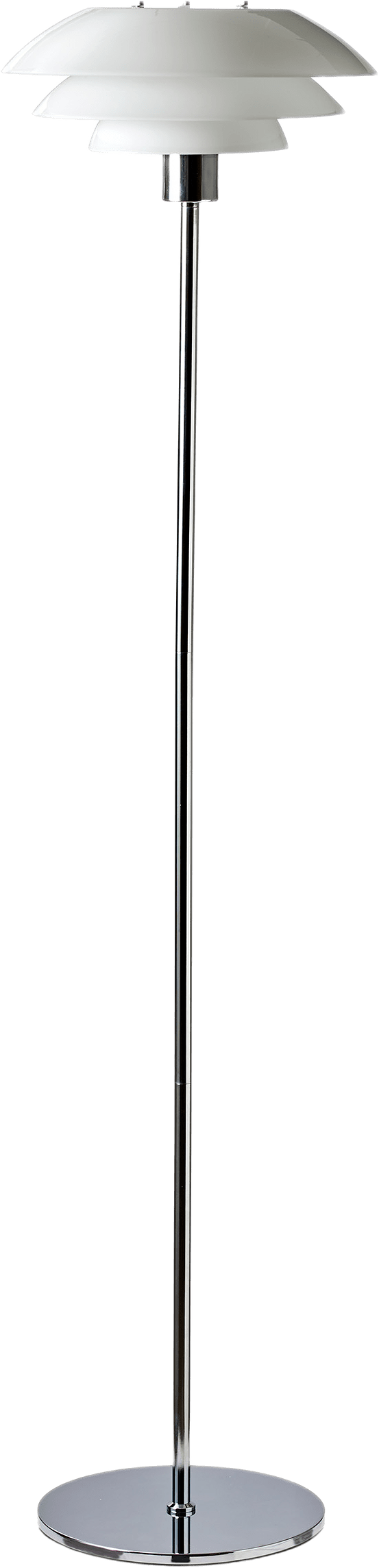 Dl31 Floor Lamp, från Dyberg Larsen, i färgen opal/ chrome.