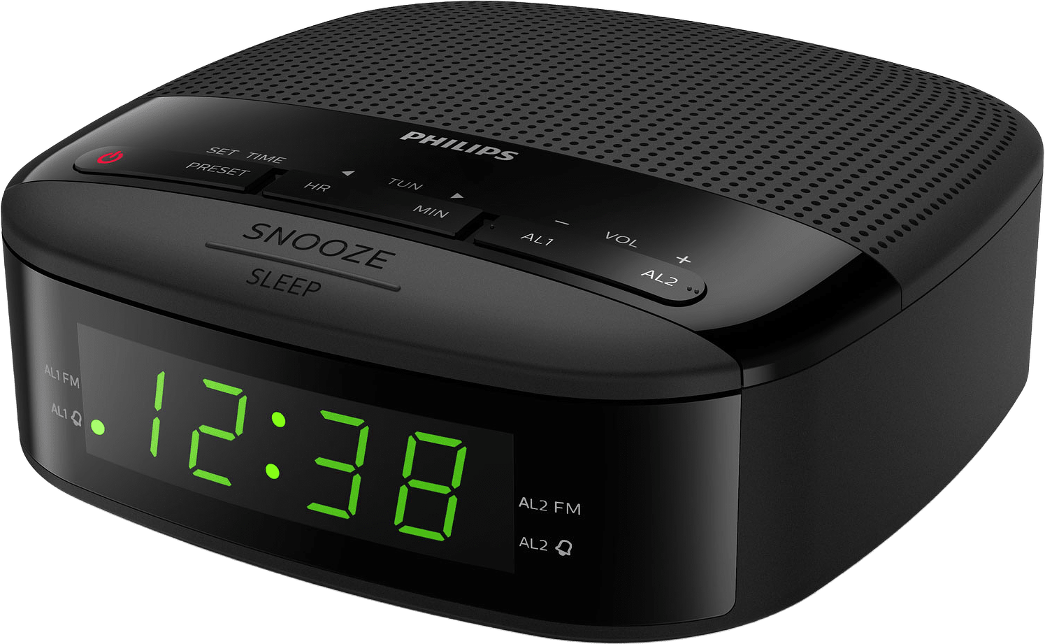 Klockradio Fm Dubbla Alarm Snabbval Tar3205/12, från Philips, i färgen svart.