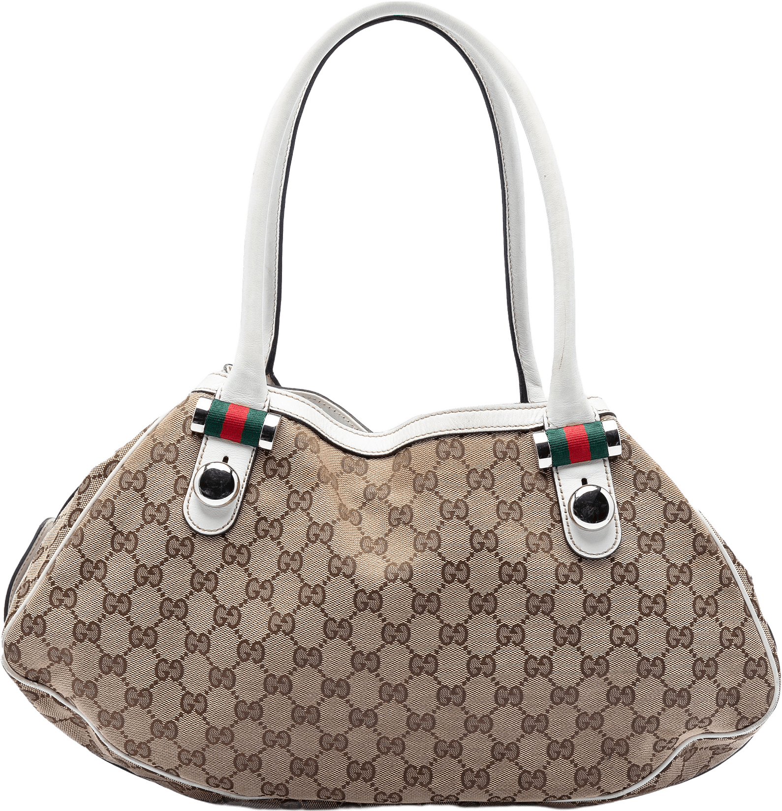 Gucci Gg Canvas Web Match Ball Tote, från Luxclusif, i färgen beige.
