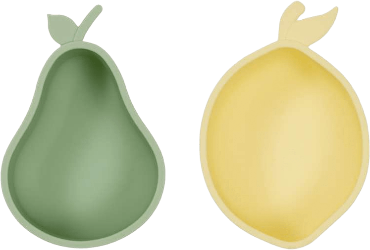 Lemon & Pear Snack Bowl, från OYOY Mini, i färgen yellow/green.
