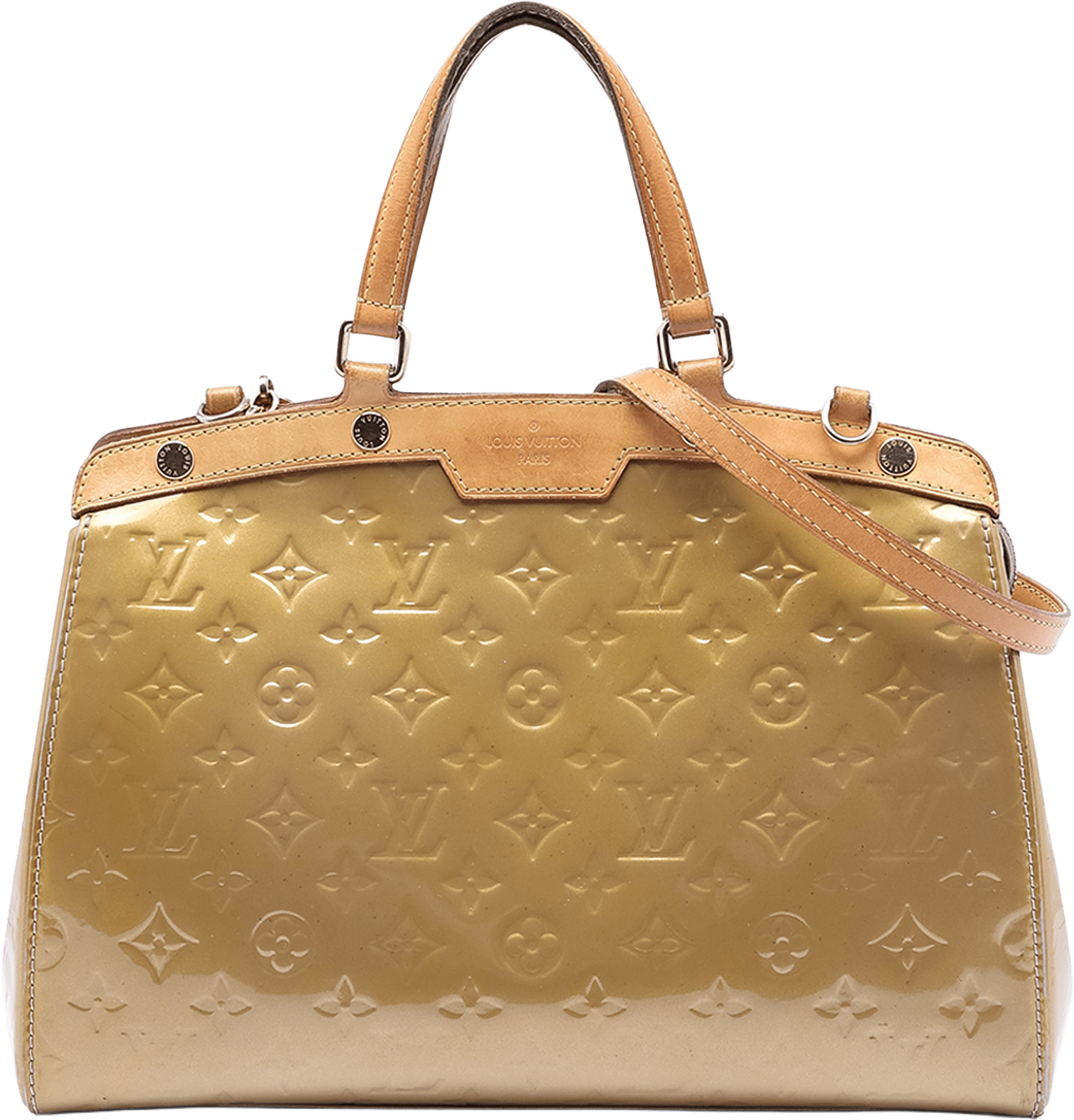 Louis Vuitton Monogram Vernis Brea Mm, från Luxclusif, i färgen gold.