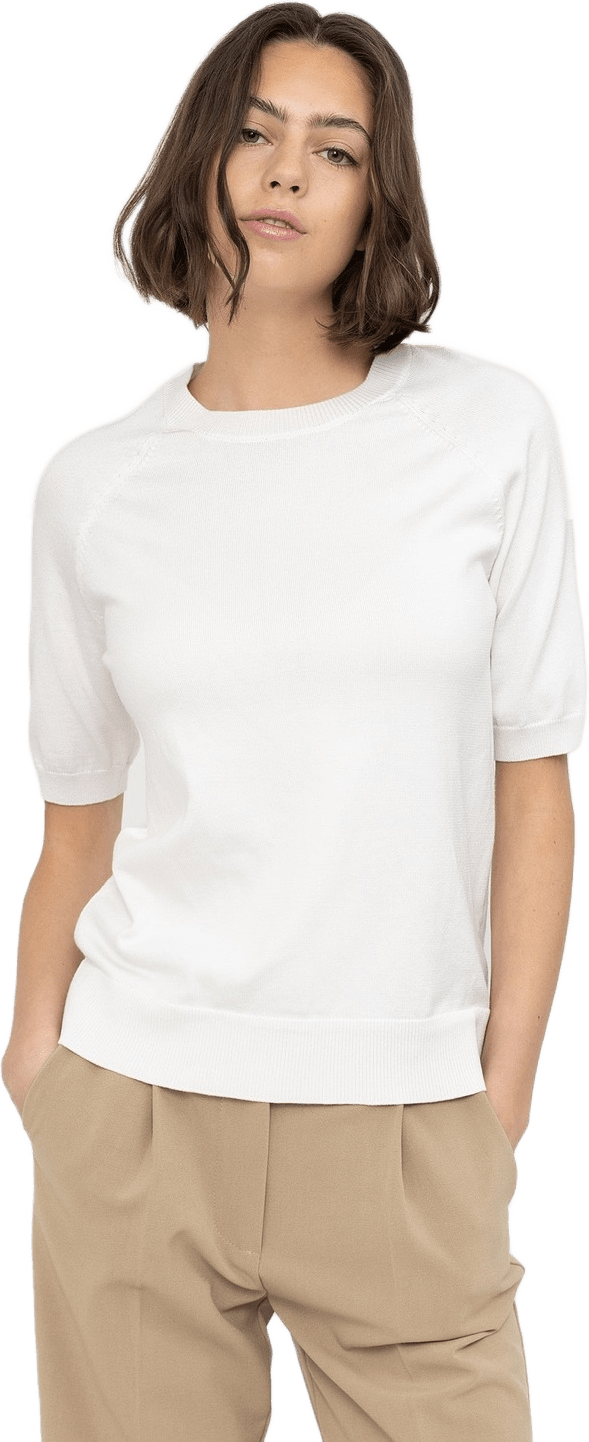 Srmarla Ss O-neck Knit, från Soft Rebels, i färgen snow white.