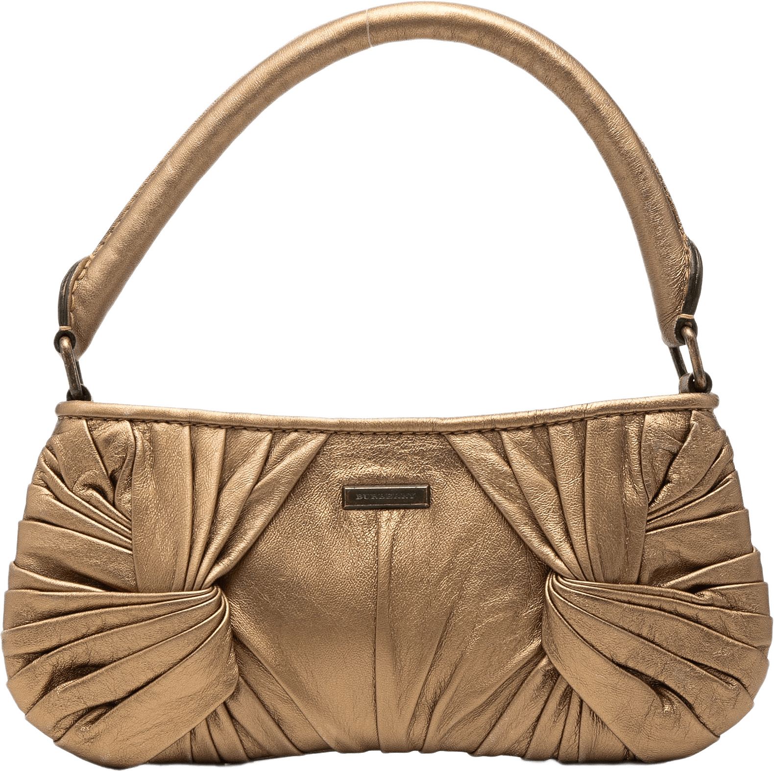 Burberry Metallic Leather Sling Knot Shoulder Bag, från Luxclusif, i färgen gold.