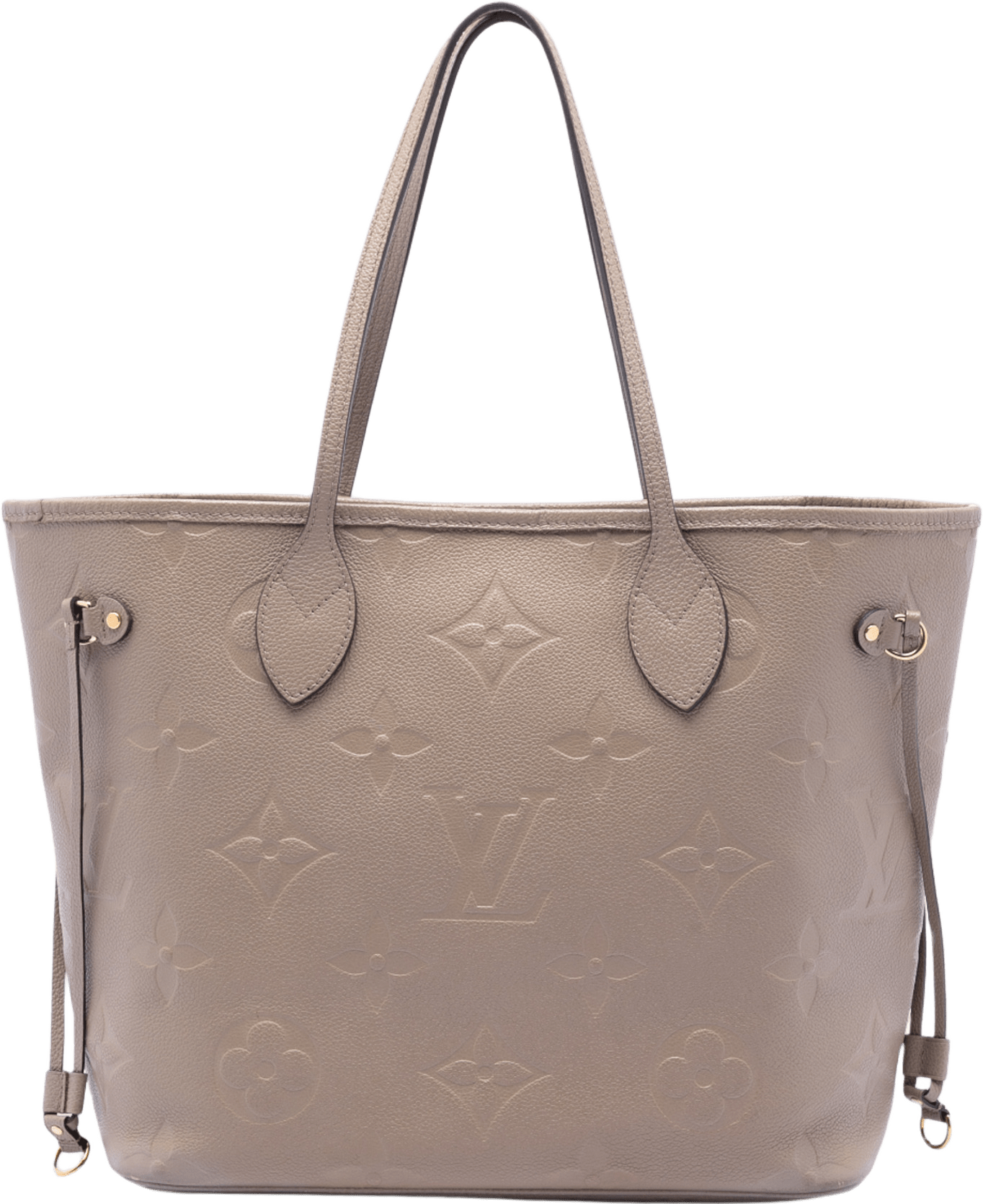 Louis Vuitton Monogram Giant Empreinte Neverfull Mm, från Luxclusif, i färgen beige.