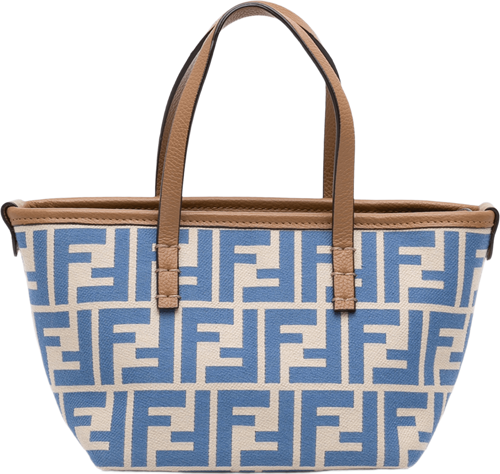 Fendi Mini Zucca Jacquard Roll Satchel, från Luxclusif, i färgen blå.