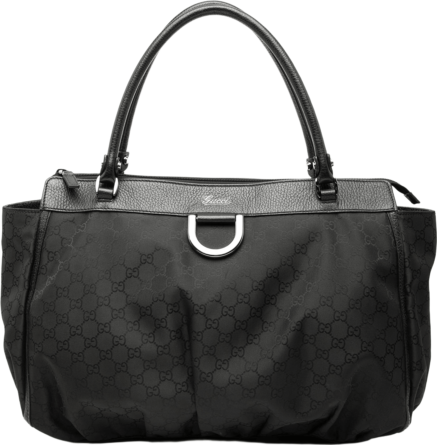 Gucci Large Gg Nylon Abbey D Ring Tote, från Luxclusif, i färgen black.