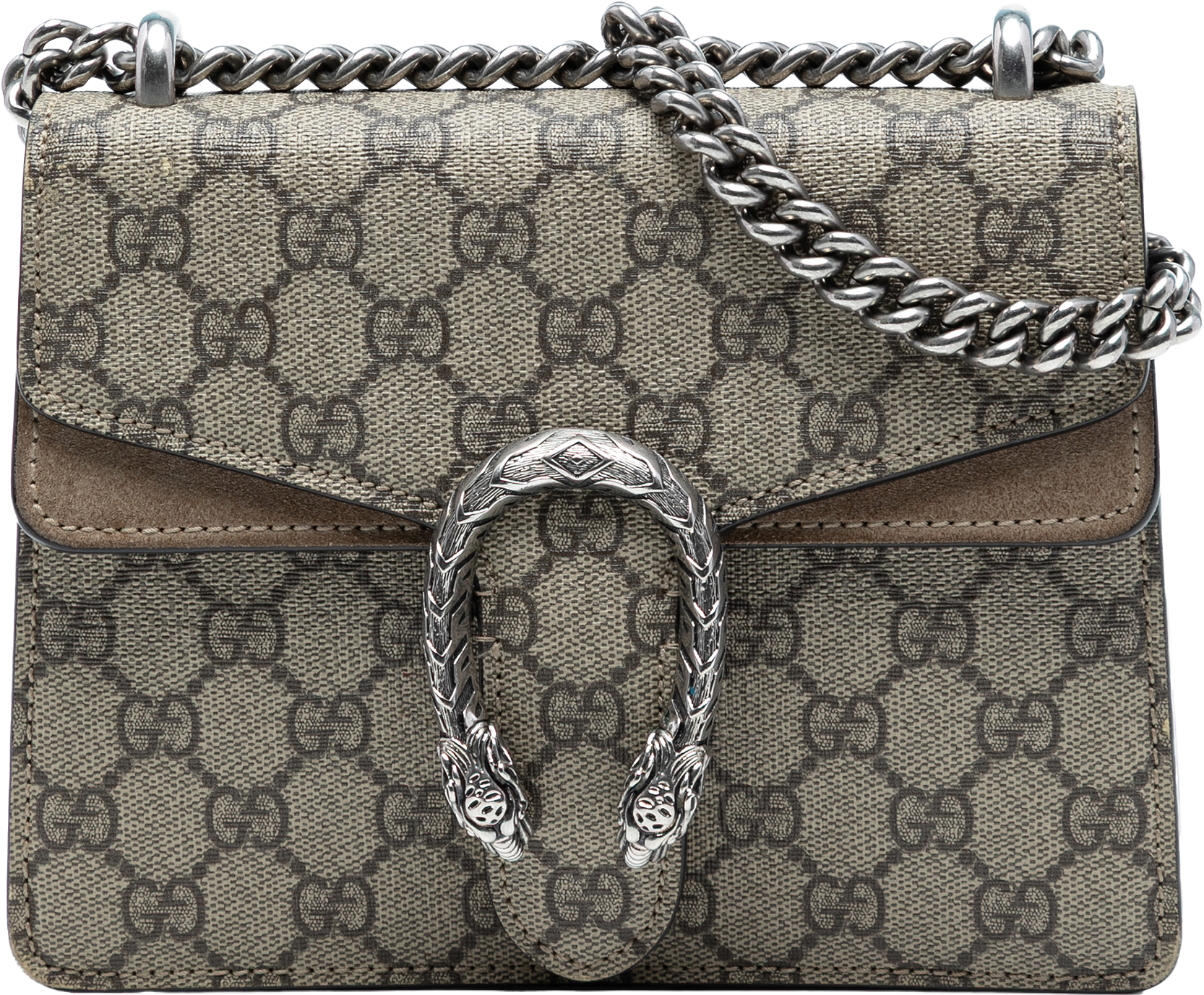 Gucci Small Gg Supreme Dionysus Crossbody, från Luxclusif, i färgen beige.