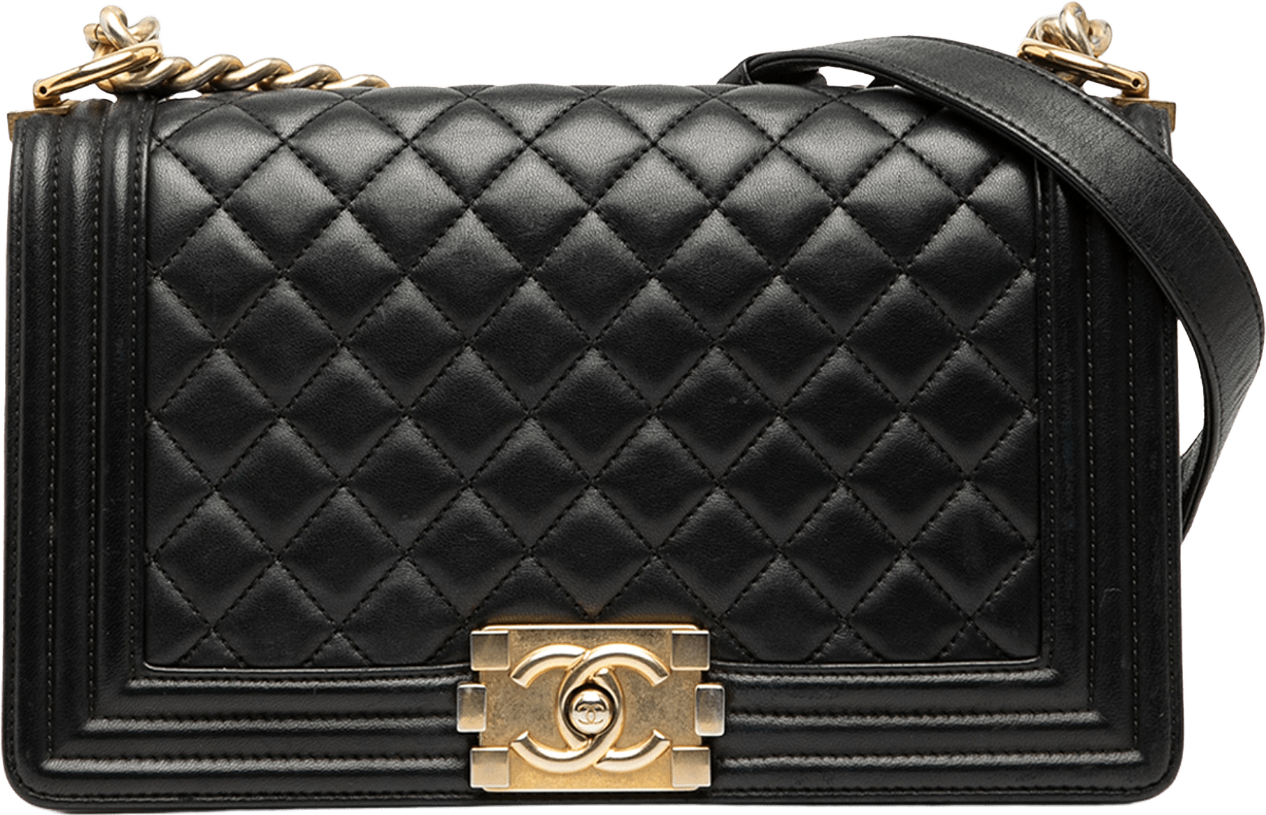 Chanel Medium Quilted Lambskin Boy Flap, från Luxclusif, i färgen black.
