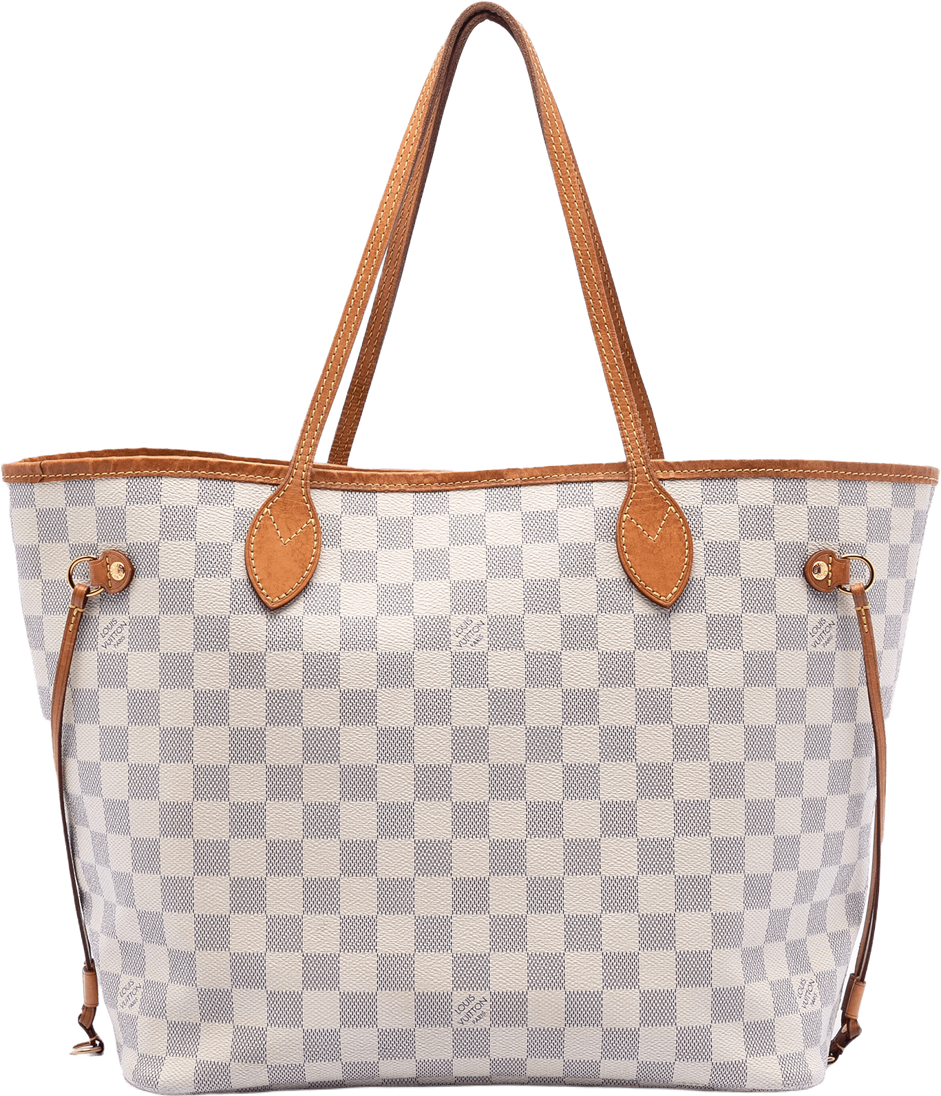 Louis Vuitton Damier Azur Neverfull Mm, från Luxclusif, i färgen white.