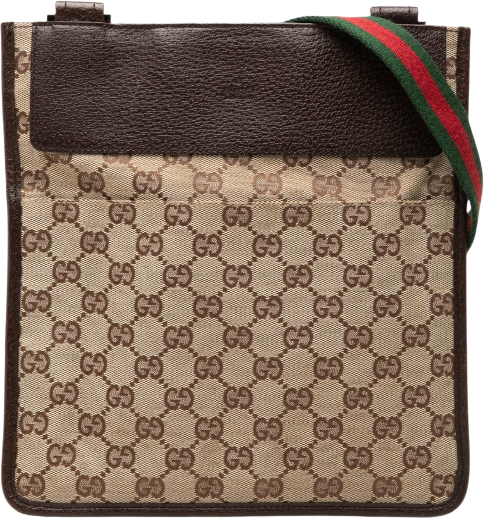 Gucci Gg Canvas Web Crossbody, från Luxclusif, i färgen beige.